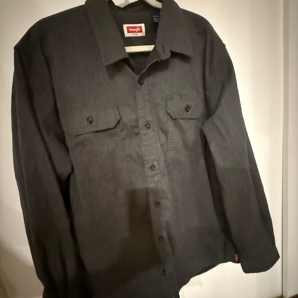 Wrangler Black Lightweight Button-Up Shirt Jacket